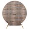 7.5 ft Brown Fitted Spandex Rustic Wood Design Round Backdrop Stand Cover